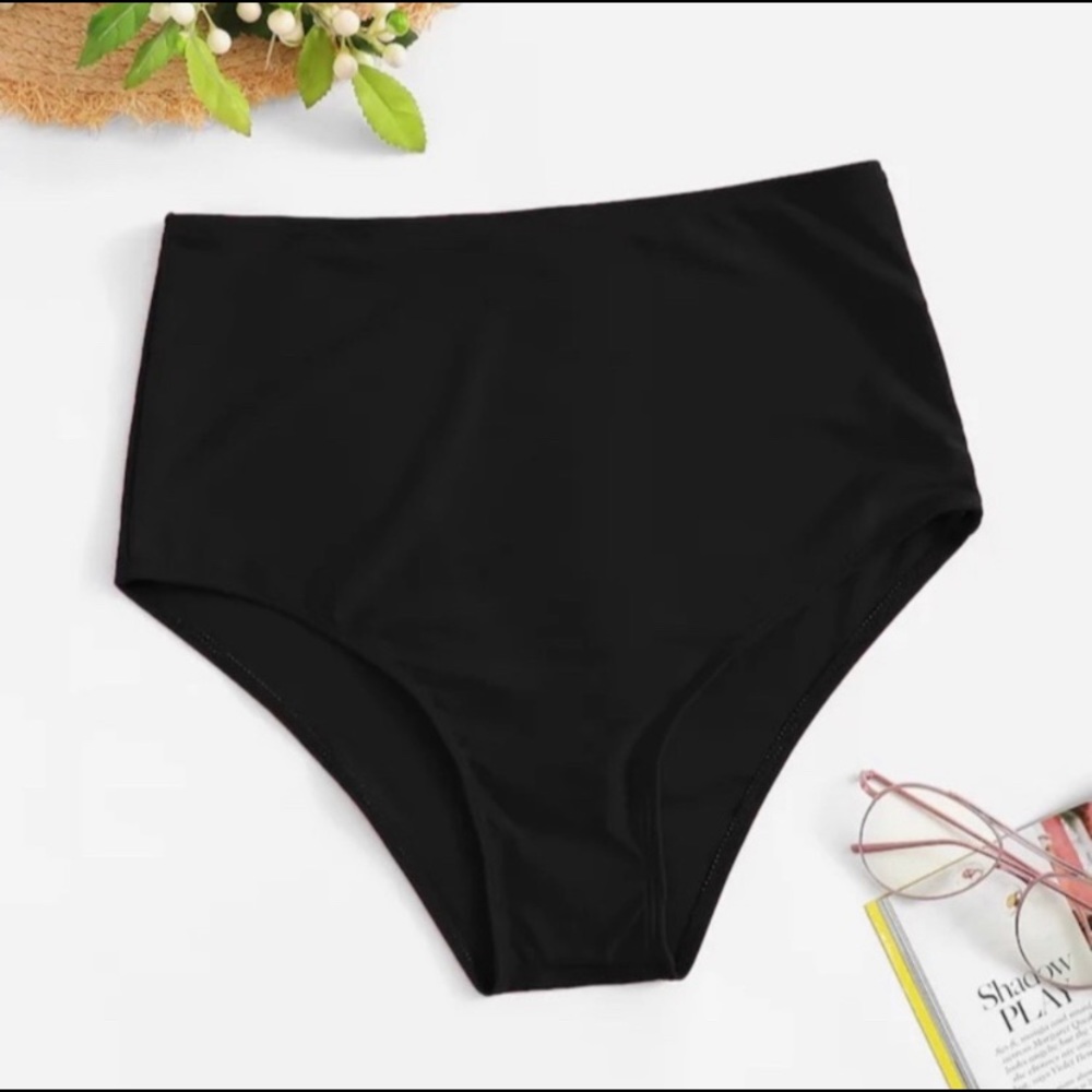 Black High-Waist Bikini Bottoms
